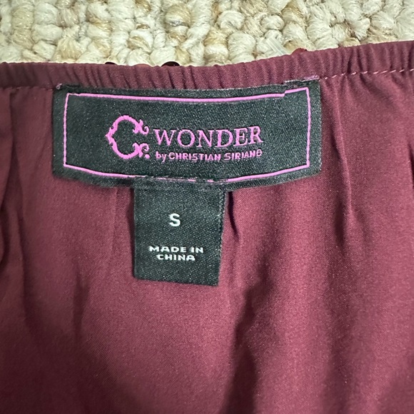 C wonder by Christian Siriano Burgundy High-Low Sequin Skirt size s - Picture 4 of 7